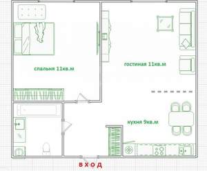 2-к квартира, вторичка, 36м2, 14/25 этаж