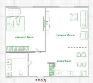 2-к квартира, вторичка, 36м2, 14/25 этаж