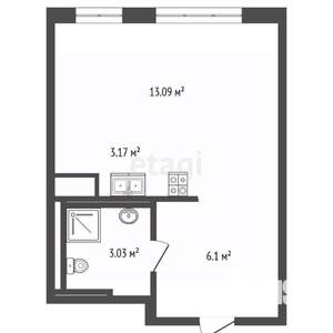 Студия квартира, вторичка, 25м2, 15/17 этаж