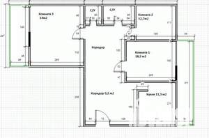 3-к квартира, вторичка, 86м2, 2/3 этаж