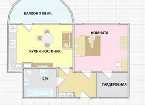 1-к квартира, вторичка, 49м2, 15/17 этаж