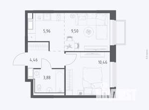 1-к квартира, вторичка, 34м2, 16/17 этаж