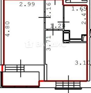 1-к квартира, вторичка, 32м2, 17/17 этаж