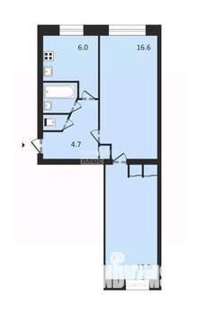 2-к квартира, вторичка, 45м2, 1/5 этаж