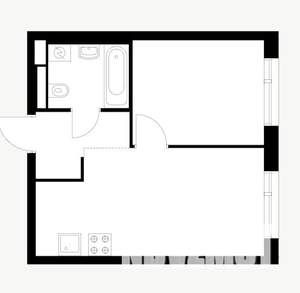 2-к квартира, вторичка, 35м2, 22/25 этаж
