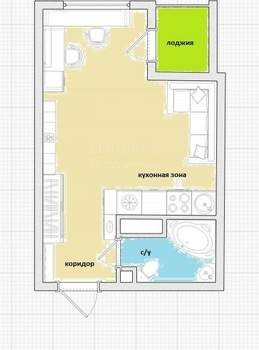 Студия квартира, вторичка, 25м2, 5/9 этаж