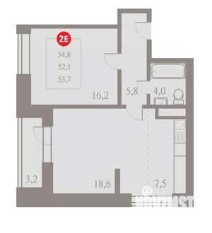 2-к квартира, вторичка, 54м2, 4/22 этаж