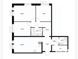 4-к квартира, вторичка, 88м2, 12/25 этаж