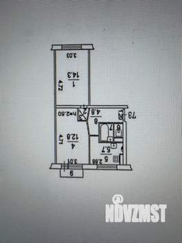 2-к квартира, вторичка, 42м2, 5/5 этаж