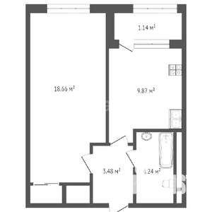 1-к квартира, вторичка, 38м2, 15/22 этаж