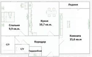 2-к квартира, вторичка, 53м2, 20/25 этаж