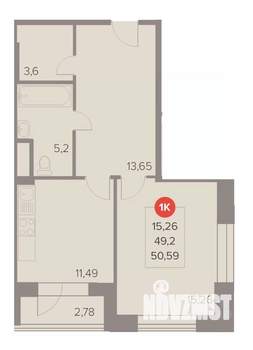 1-к квартира, строящийся дом, 51м2, 10/22 этаж
