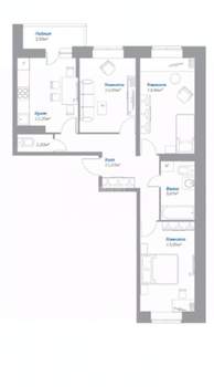 3-к квартира, вторичка, 71м2, 17/17 этаж