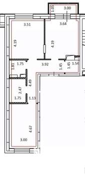 2-к квартира, вторичка, 62м2, 7/26 этаж
