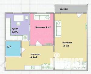 2-к квартира, вторичка, 40м2, 4/5 этаж