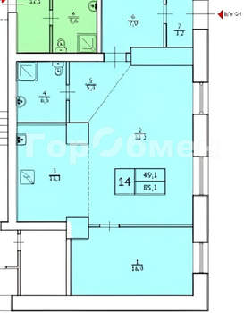 3-к квартира, вторичка, 78м2, 1/5 этаж