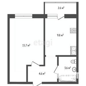 1-к квартира, вторичка, 35м2, 1/5 этаж