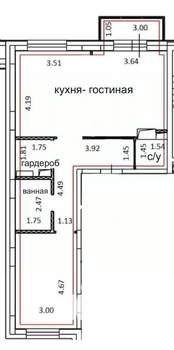 2-к квартира, вторичка, 62м2, 7/14 этаж