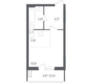 Студия квартира, вторичка, 32м2, 1/12 этаж