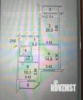 2-к квартира, вторичка, 60м2, 19/25 этаж