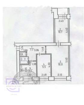 3-к квартира, вторичка, 57м2, 9/9 этаж