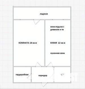 1-к квартира, вторичка, 41м2, 3/12 этаж