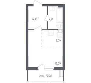 Студия квартира, вторичка, 32м2, 1/12 этаж