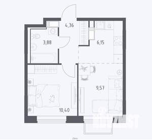1-к квартира, вторичка, 34м2, 15/17 этаж