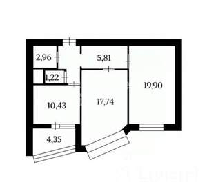 2-к квартира, вторичка, 61м2, 7/25 этаж