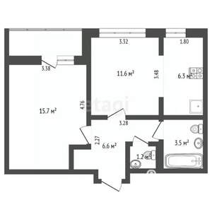 2-к квартира, вторичка, 47м2, 10/24 этаж