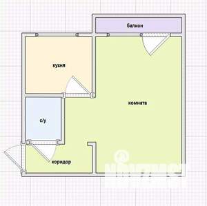 1-к квартира, вторичка, 32м2, 2/5 этаж