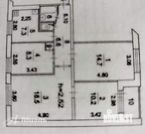 4-к квартира, вторичка, 70м2, 6/9 этаж