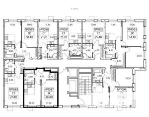 1-к квартира, вторичка, 38м2, 18/25 этаж