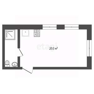 Студия квартира, вторичка, 20м2, 1/2 этаж