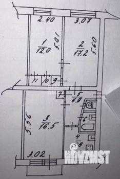 3-к квартира, вторичка, 61м2, 2/5 этаж