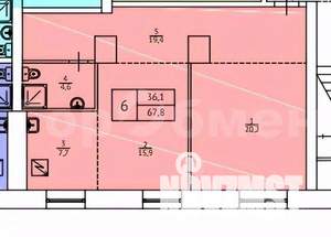 2-к квартира, вторичка, 68м2, 1/5 этаж