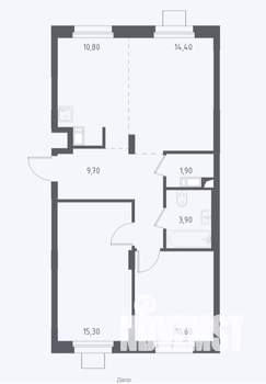 2-к квартира, сданный дом, 67м2, 13/17 этаж