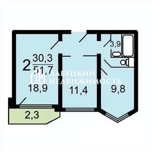 2-к квартира, вторичка, 51м2, 11/17 этаж