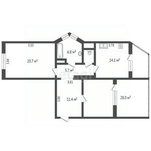 2-к квартира, вторичка, 88м2, 4/25 этаж