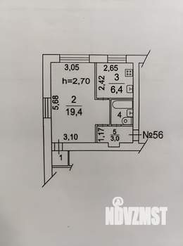 1-к квартира, вторичка, 33м2, 2/4 этаж