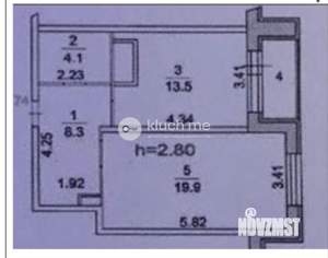 1-к квартира, вторичка, 46м2, 11/17 этаж