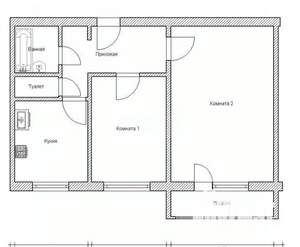 2-к квартира, вторичка, 44м2, 4/5 этаж