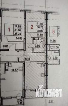 1-к квартира, вторичка, 38м2, 15/17 этаж