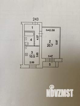 1-к квартира, вторичка, 42м2, 8/10 этаж