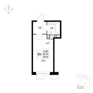 Студия квартира, вторичка, 23м2, 4/7 этаж