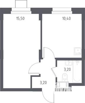 1-к квартира, строящийся дом, 33м2, 6/17 этаж