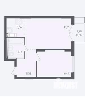 2-к квартира, вторичка, 41м2, 10/17 этаж