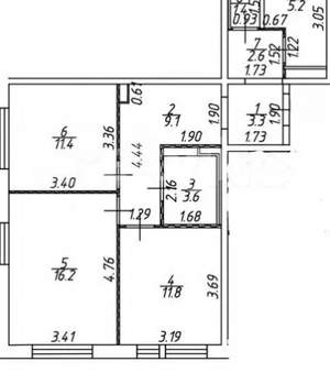 2-к квартира, вторичка, 65м2, 5/22 этаж