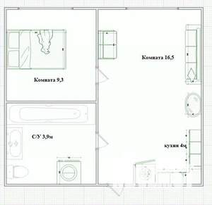 1-к квартира, вторичка, 34м2, 15/18 этаж