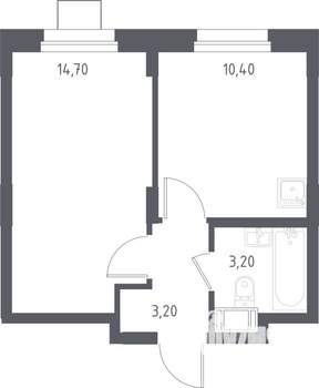 1-к квартира, вторичка, 32м2, 14/17 этаж